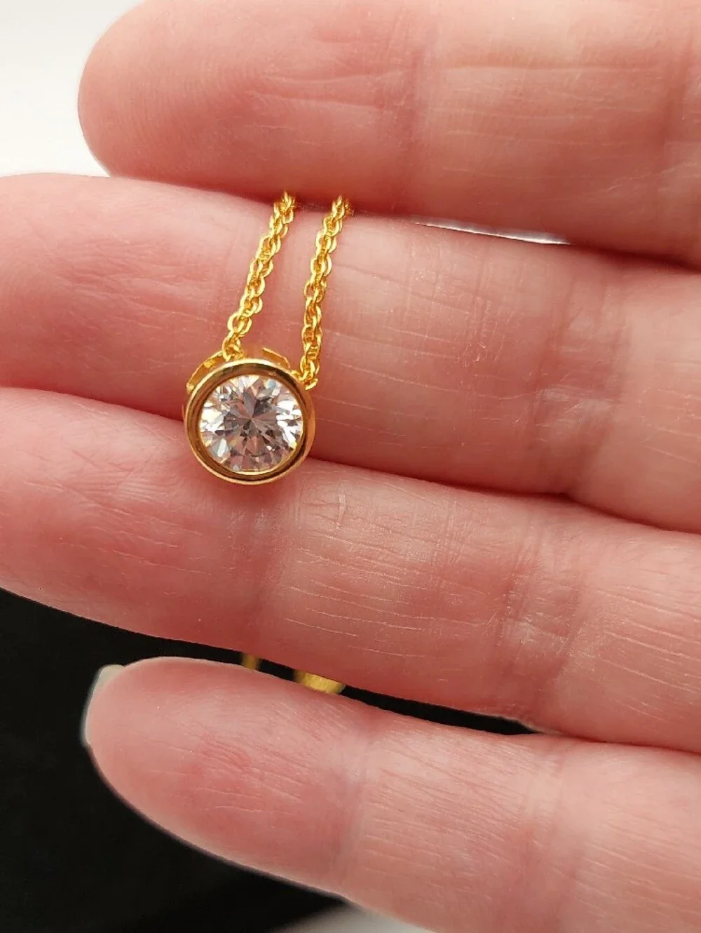 EFFY NIP Gold-Plated Crystal Pendant 18 " Necklace - Picture 10 of 13